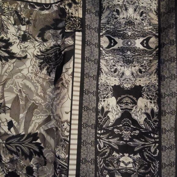 Plenty By Tracy Reese black & White Long Sleeve Blouse top Sz XSMALL - Picture 4 of 10